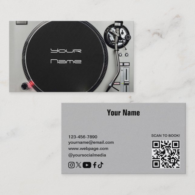 Tarjeta de visita de DJ (Anverso / Reverso)