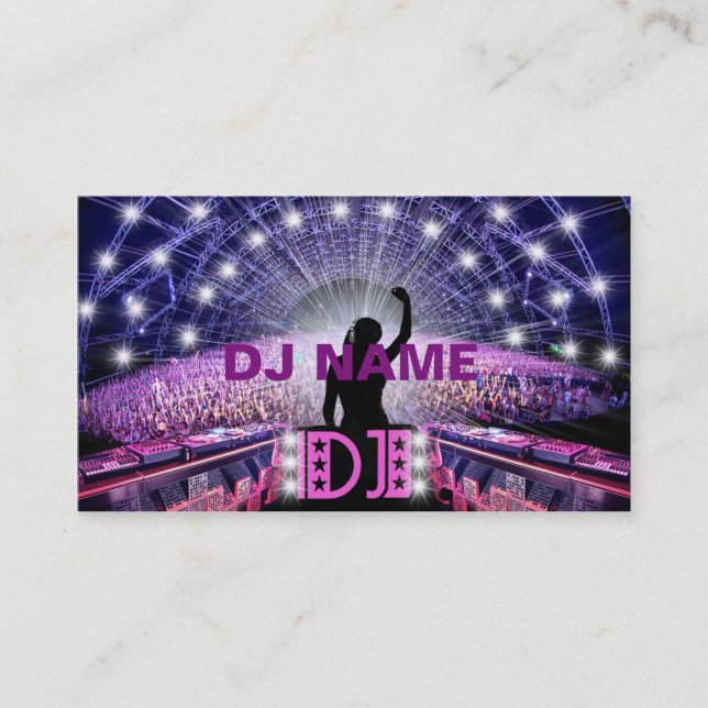 Tarjeta de visita de DJ de las mujeres (Anverso)