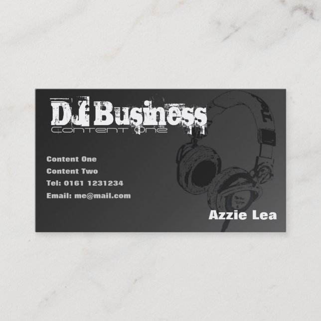 Tarjeta de visita de DJ [negro] - adaptable (Anverso)
