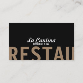 Tarjeta de visita de doble cara de restaurante del