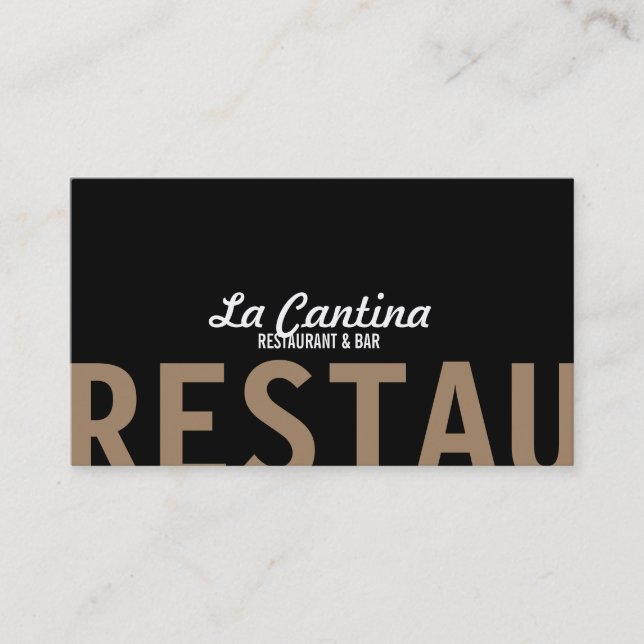 Tarjeta de visita de doble cara de restaurante del (Anverso)