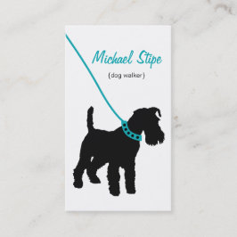 Tarjeta de visita de Dog Walker (verde azulado)