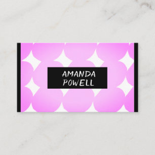 Tarjeta De Visita de dos lados abstractos, rosa y negro, moderno