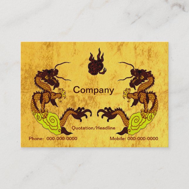 Tarjeta de visita de Dragones dorados (Anverso)