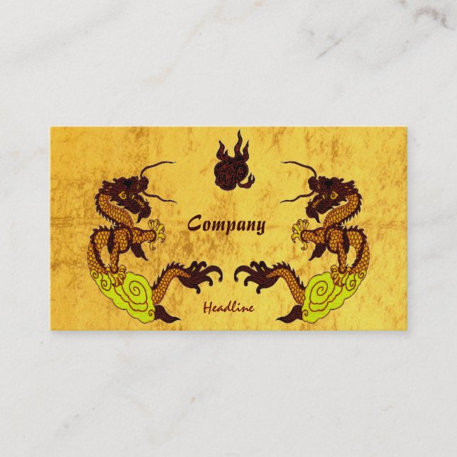 Tarjeta de visita de Dragones dorados (Anverso)