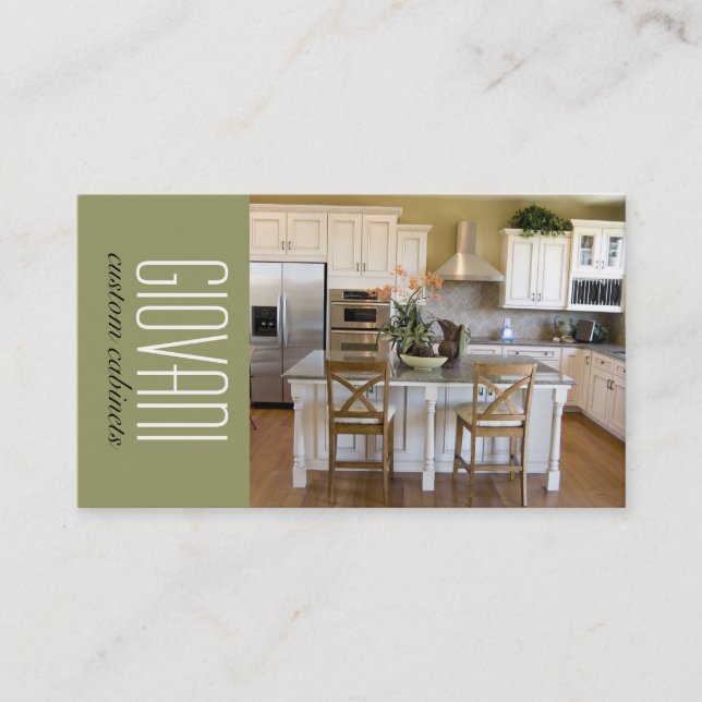 Tarjeta de visita de ebanista de encargo (Anverso)