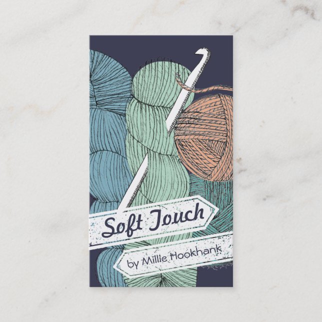 Tarjeta De Visita Dé el gancho de ganchillo torcido exhausto de la (Anverso)