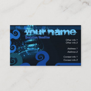 Tarjeta de visita de "ElectricBlue" de la GUITARRA