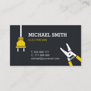 Tarjeta de visita de electricista con cortador de 