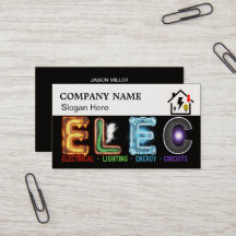 Tarjeta de visita de electricista personalizada co