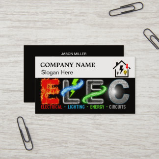 Tarjeta de visita de electricista personalizada co