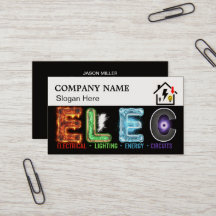 Tarjeta de visita de electricista personalizada co