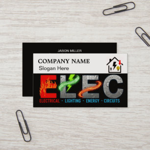 Tarjeta de visita de electricista personalizada co