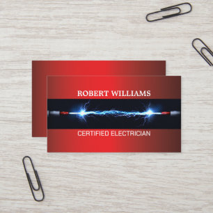 Tarjeta de visita de electricista profesional cert