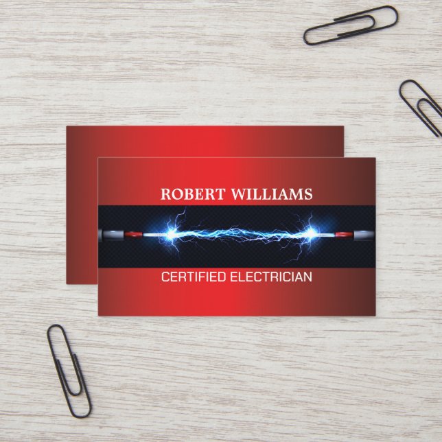 Tarjeta de visita de electricista profesional cert (Anverso/Reverso In Situ)