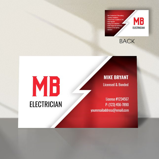 Tarjeta de visita de empresa eléctrica/eléctrica - (Subido por el creador)