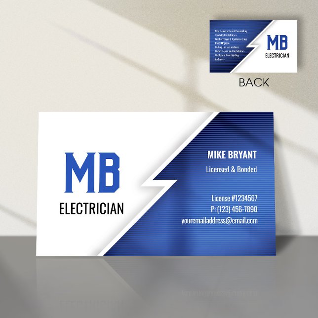 Tarjeta de visita de empresa eléctrica/eléctrica - (Subido por el creador)