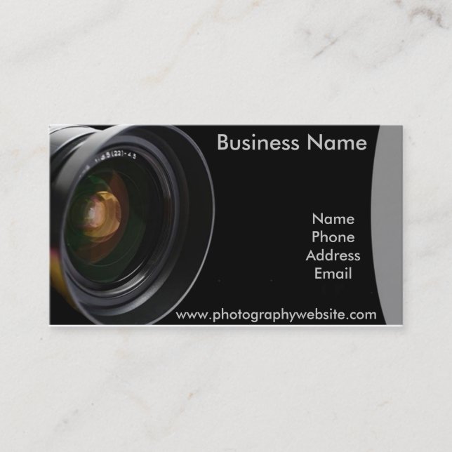 Tarjeta de visita de encargo de la fotografía (Anverso)