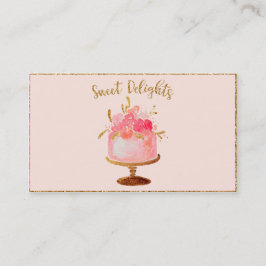 Tarjeta de visita de encargo de las tortas y de