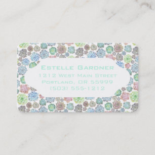 Tarjeta de visita de encargo de los Succulents
