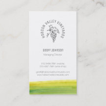 Tarjeta de visita de encargo del vino del viñedo