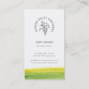 Tarjeta de visita de encargo del vino del viñedo