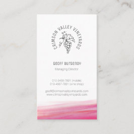 Tarjeta de visita de encargo del vino rojo del