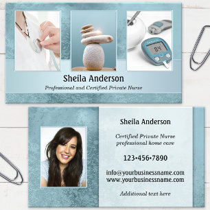 Tarjeta de visita de enfermera privada de salud co