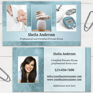 Tarjeta de visita de enfermera privada de salud co