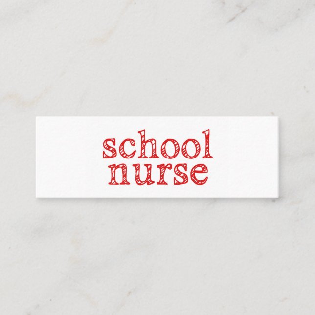 tarjeta de visita de enfermero escolar (Anverso)