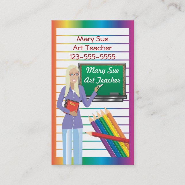 Tarjeta de visita de enseñanza (Anverso)