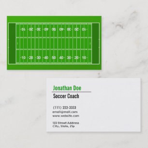 Tarjeta de visita de entrenador de fútbol american
