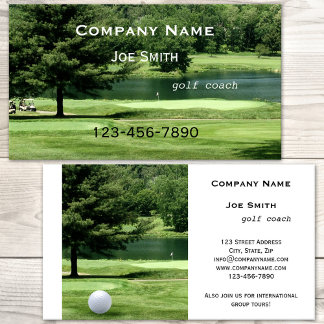 Tarjeta de visita de entrenador de golf o instruct