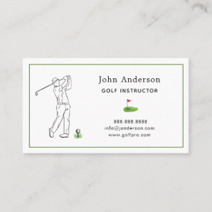 Tarjeta de visita de entrenador de golf profesiona