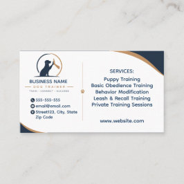Tarjeta de visita de entrenador de perros personal
