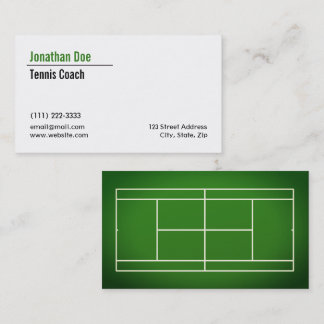 Tarjeta de visita de entrenador de tenis