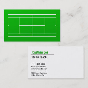 Tarjeta de visita de entrenador de tenis