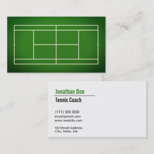 Tarjeta de visita de entrenador de tenis