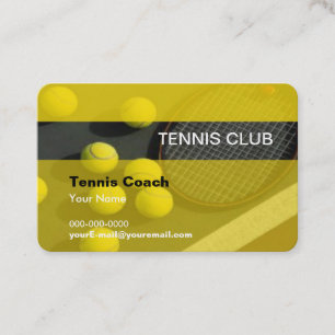 Tarjeta de visita de entrenador de tenis