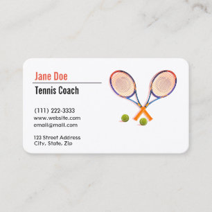 Tarjeta de visita de entrenador de tenis