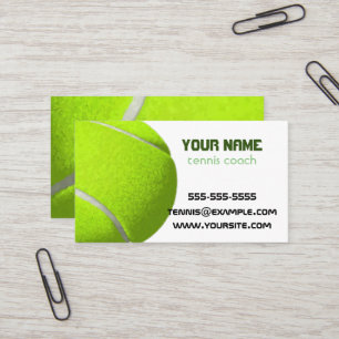 Tarjeta de visita de entrenador de tenis profesion