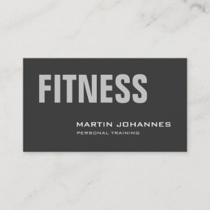 Tarjeta de visita de entrenador personal gris eleg