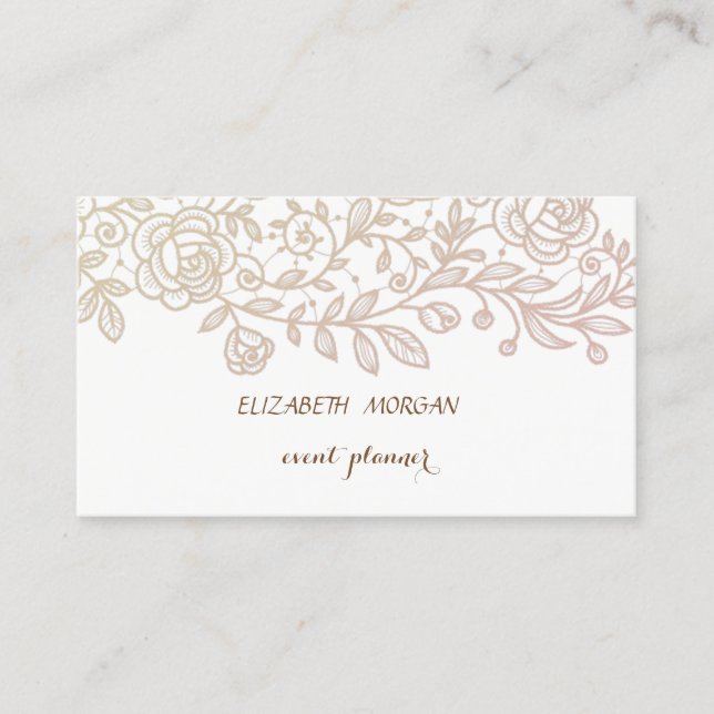Tarjeta De Visita De época, Blanco, Encaje (Anverso)