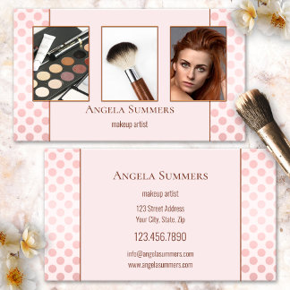 Tarjeta de visita de esteticista maquilladora arti