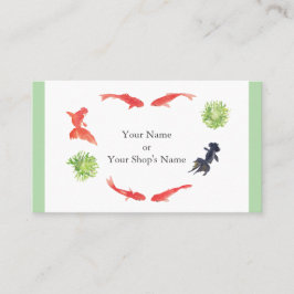 Tarjeta de visita de estilo japonés con una pintur