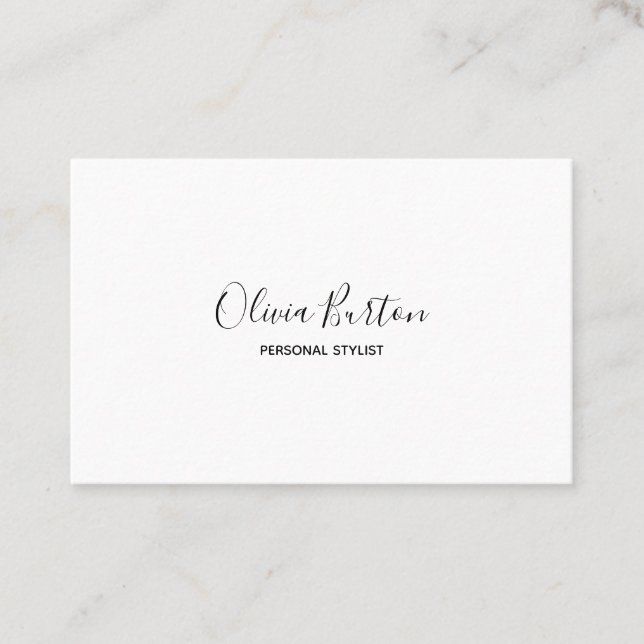 Tarjeta de visita de estilo sencillo. Blanco y neg (Anverso)