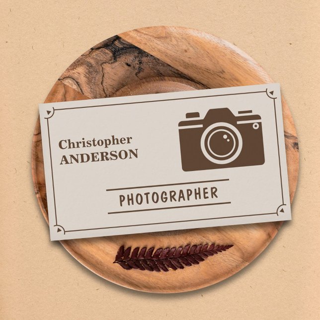 Tarjeta de visita de estilo vintage (Photographer Vintage Style Business Card)