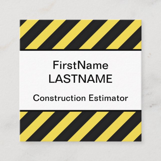 Tarjeta de visita de estimador de construcción mín (Anverso)