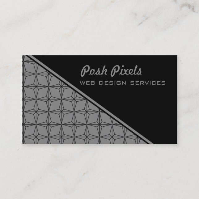 Tarjeta de visita de estrella geométrica, gris cla (Anverso)
