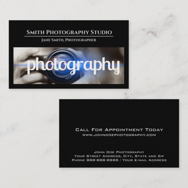 Tarjeta de visita de estudio de fotografía Fotógra (Anverso / Reverso)